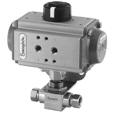 Swagelok 2-Way Pneumatic Ball Valve, 83 Series (ISO 5211-Compliant)